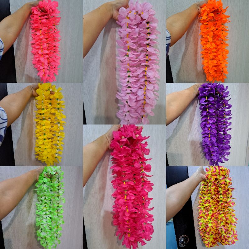 พวงมาลัยฮาวาย( มาลัยฮาวายดอกล้วน) มาลัยลีลาวดีผ้า พวงมาลัยดอกไม้ผ้า ราคา ถูกที่สุด ดีลบีเคเค รูปภาพหลัก