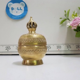 Brass Byfa B1036 ผอบทองเหลืองลายอยุธยาเก่า หัวกระดิ่ง กว้าง2.5@สูง 5นิ้ว