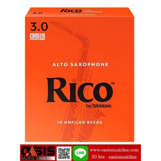 ลิ้นแซ็กโซโฟน NO.3.0 (10ชิ้น/Box) ลิ้น RICO ALTO SAXOPHONE MADE IN USA แท้