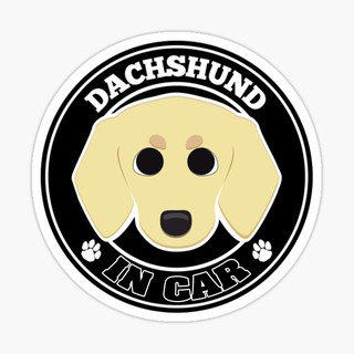 สติ๊กเกอร์ติดรถ แต่งรถ สติ๊กเกอร์ แม่เหล็กติดรถยนตร์ สติ๊กเกอร์หมา Dachshund in Car  - DGC14