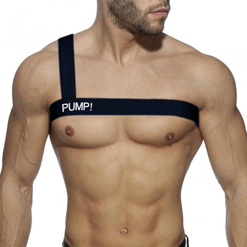 PUMP ไนล่อนแฟชั่นเซ็กซี่ผู้ชายถังปาร์ตี้สายรัดฟิตเนสยืดหยุ่นระบายอากาศคลับเสื้อผ้าเชือกแขวนคอสำหรับเกย์ผู้ชาย PU5507