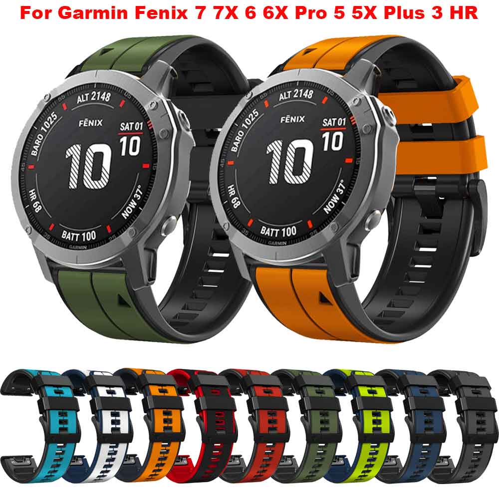 สายนาฬิกาข้อมือซิลิโคน 22 26 มม. สําหรับ Garmin Fenix 7X 7 epix 6X 6 Pro 5X 5 Plus 3 3HR 935 945 S60 S62