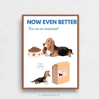 🐕‍🦺พร้อมส่ง โปสเตอร์ ภาพติดผนังลายน้องหมา Basset Hound (เฉพาะรูปไม่มีกรอบ)