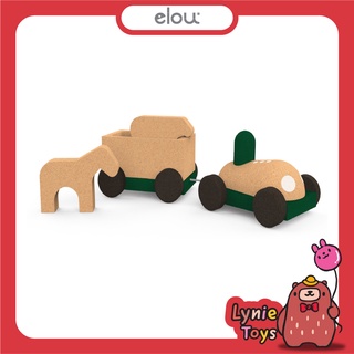 Elou ของเล่นไม้ รถแทรกเตอร์ Tractor Green