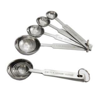 Stainless steel measuring spoon ช้อนตวง ช้อนตวงสแตนเลส ช้อนตวงอาหาร 4 ชิ้น