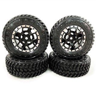 ยางล้อรถ 1.0 4 ชิ้น และขอบล้อโลหะ สําหรับรถไต่หินบังคับ 1/24 Axial SCX24 FMS FCX24 Enduro24