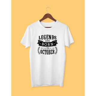 เสื้อยืดลําลอง ผ้าฝ้าย 100% พิมพ์ลาย Legends Are Born In October คุณภาพสูง แฟชั่นสําหรับผู้ชาย