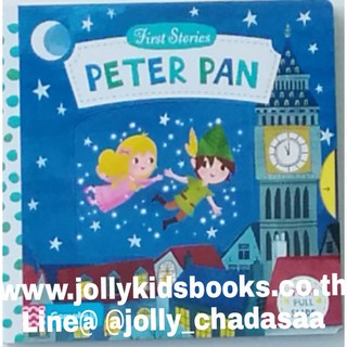 Peter Pan (First Stories: push pull slide board book) เหมาะสำหรับ 1+ กระดาษแข็งหนาทุกหน้า