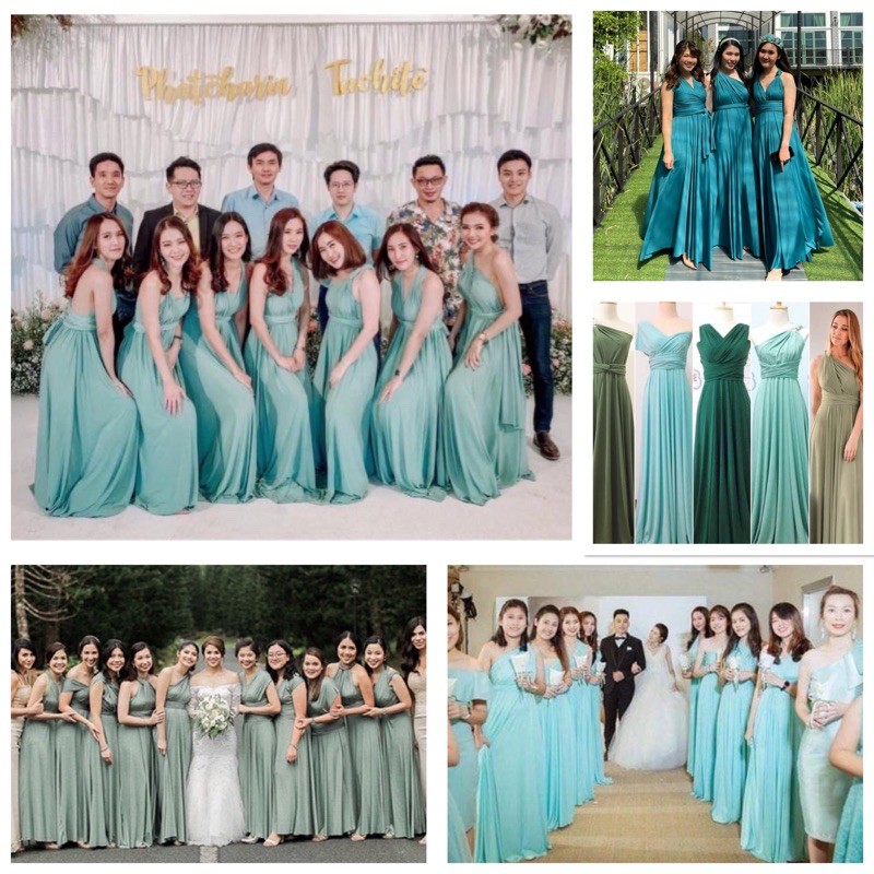 พร้อมส่ง Infinity dress ฟรีสไตล์ ปรับเปลี่ยน ได้หลายแบบ ผ้าเนื้อดี พร้อมส่ง
