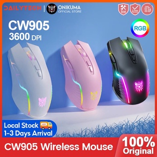 Dailytech Onikuma CW905 เมาส์เกมมิ่งไร้สาย สีชมพู ปรับได้ 3600DPI สําหรับทํางานที่บ้าน