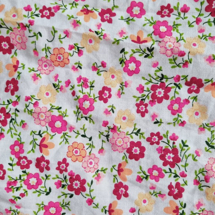 KATUN ผ้าคอตตอนเนื้อนุ่มลายดอกไม้สีชมพู B21-50cm