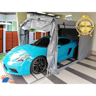 เต็นท์จอดรถสำเร็จรูป CARSBRELLA รุ่น MPV สำหรับรถยนต์ทุกขนาด ‎ผ้าใบมีความแข็งแรง ทนทาน วัสดุทำจาก ผ้า คูนิล่อน,UV