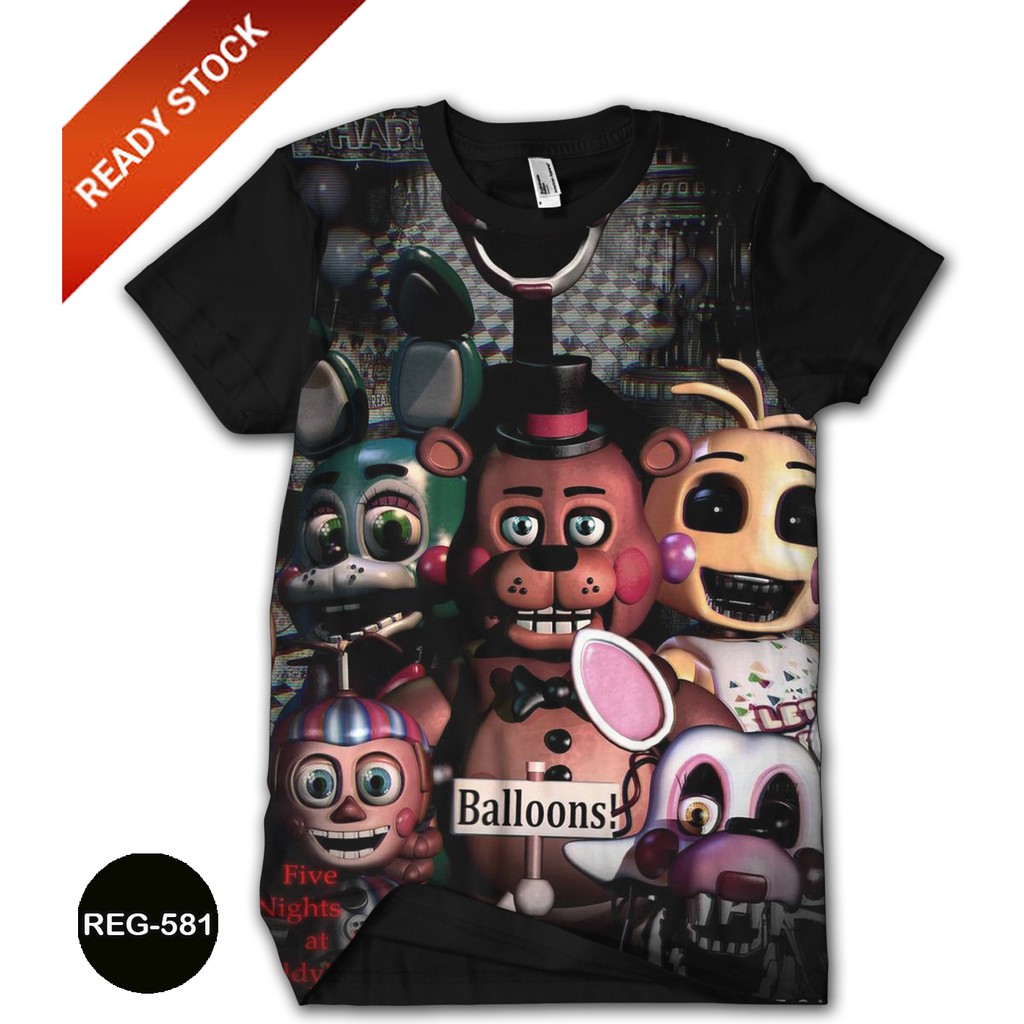 Five Nights at Freddy 3D เสื้อยืดสําหรับเด็กและผู้ใหญ่แฟชั่นอินเทรนด์