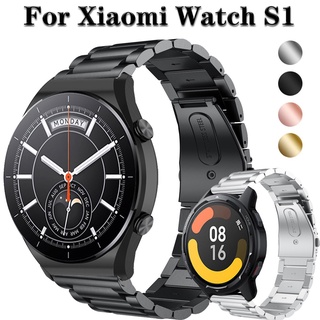 สําหรับ Xiaomi Watch S1 /S1 Active S1 Pro สายสแตนเลส สายนาฬิกา สายรัดข้อมือโลหะ สายรัดข้อมือ 22 มม. สําหรับ MI Watch สี 2