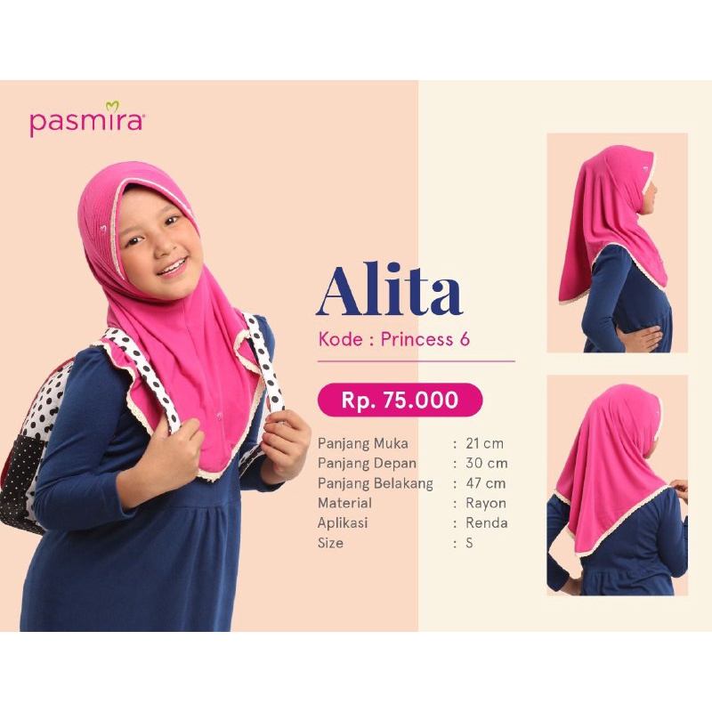 PRINCESS CHILDRENS PASMIRA INSTANT HIJAB VEIL 6 S - ห้างสรรพสินค้า Zaidan