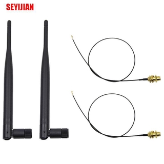 (SEY) เสาอากาศ 6dBi 2.4GHz 5GHz Dual Band WiFi RP-SMA พร้อมสายเคเบิล U.fl IPEX 1x 12 ซม.