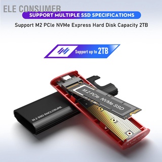 Ele อะแดปเตอร์แปลง M.2 Nvme Ssd Enclosure 10Gbps Pcie Nvme M Key ความเร็วสูง