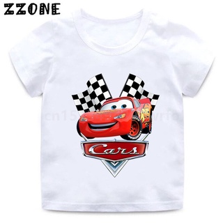 เสื้อยืด พิมพ์ลายการ์ตูน Car Pixar Lightning McQueen น่ารัก สําหรับเด็กผู้ชาย และเด็กผู้หญิง