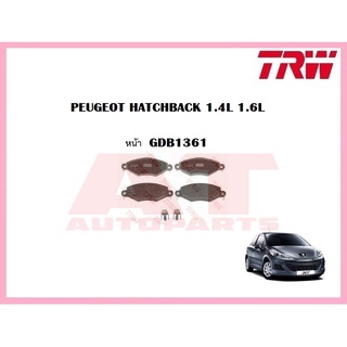 ผ้าเบรคชุดหน้า GDB1361 PEUGEOT HATCHBACK 1.4L 1.6L 1998ขึ้นไป ยี่ห้อTRW ราคาต่อชุด