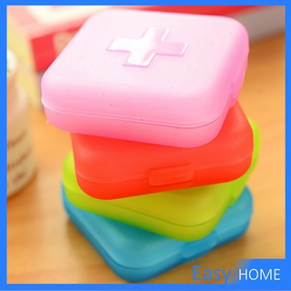 หลายช่อง กล่องยาแบบพกพา กล่องยา มินิ กล่องสีสันลูกกวาด Cross-packing pill box