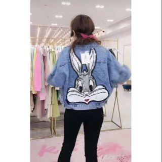 เสื้อคลุมยีนส์ปักลายกนะต่ายน่ารักเวออรรรห้ามพลาดเด็ดขาดนร้าาาของมันต้องมี