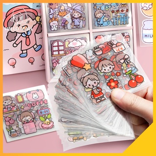HELLO MALL ⭐️พร้อมส่งทุกวัน ⭐️สติ๊กเกอร์น่ารักกันน้ำ 100 แผ่นสําหรับตกแต่งไดอารี่ สติ๊กเกอร์ไดคัท ลายน่ารัก สติ๊กเกอร์ตก
