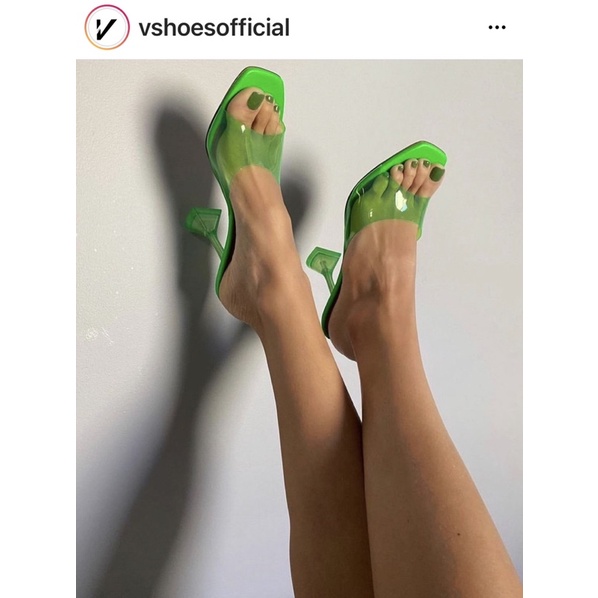New!! Vshoes jelly green heels size 37 (Amina muaddi style)