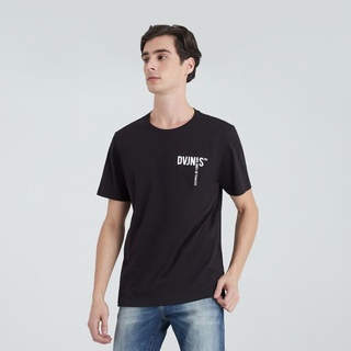เสื้อยืดผ้าฝ้ายพิมพ์ลายราคาต่ำสุดDAVIE JONES เสื้อยืดพิมพ์ลายโลโก้ ทรง Regular Fit สีขาว สีดำ สีเทา สีเขียว สีเทาเข้ม Lo