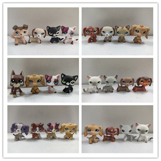 Littlest pet Shop ของเล่นฟิกเกอร์ รูปสุนัข และแมว LPS Series03 4 ชิ้น ต่อล็อต