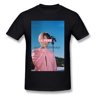 ผ้าฝ้ายคอกลมเสื้อยืดลําลอง สําหรับผู้ชาย แขนสั้น คอกลม พิมพ์ลาย Lil Peepfrom S-4XL