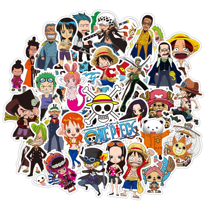 Y&P | ONE PIECE สติกเกอร์กันน้ำรูปแบบที่แตกต่างกัน, 48 ชิ้น