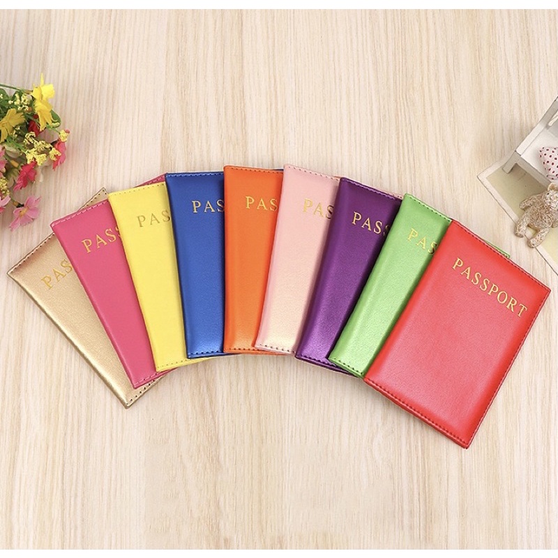 M46 - 343 สมุดใส่พลาสสปอร์ต Passport holder หนังเทียมมี 9 สีให้เลือกจ้า โรงงานมาเองจัดไป (สินค้าพร้อมส่งจากไทย)