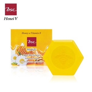 HONEI V BSC AGE DEFENCE NATURAL SOAP ฮันนี่ วี บีเอสซี เอจ ดิเฟนซ์ แนชเชอเริล โซพ 80 กรัม สบู่ใสสูตรน้ำผึ้งและวิตามินอี