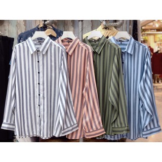 เสื้อผ้าคนอ้วน เสื้อเชิ้ตแขนยาว(เต็มแขน) ผ้าคอตต้อลสล้าฟ