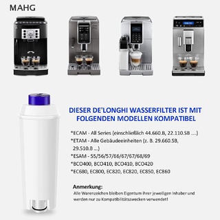 Mahg ใหม่ อะไหล่ไส้กรองน้ํา สําหรับเครื่องชงกาแฟ ECAM ESAM ETAM BCO Series 1 2 ชิ้น