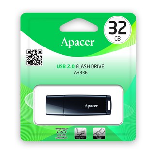 Apacer AH336 USB2.0 แฟลชไดร์ฟ 32GB สีดำ (Apacer AP32GAH336B-1)