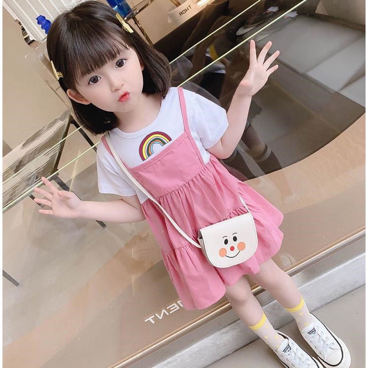 พร้อมส่ง ชุดเดรสกระโปรง สไตล์เกาหลี ชุดเดรสเด็กผู้หญิง ชุดเด็กผู้หญิง หย่อน การ์ตูนน่ารัก อายุ 1-10 ขวบ 2023 ใหม่