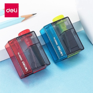 Deli Pencil Sharpener กบเหลาดินสอ แบบพกพา ปรับใบมีดได้ 4 มุม กบ กบเหลาดินสอแฟนซี เครื่องเขียน กบเหลา