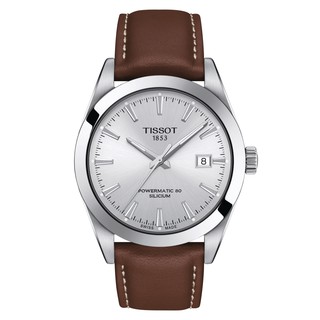 Tissot Gentleman Powermatic 80 เจนเทิลแมน ออโต้ สีเงิน น้ำตาล T1274071603100 นาฬิกาผู้ชาย