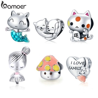 Bamoer 100% Silver 925 Pendant Cute Cartoon Series Fit Charm Bracelets Jewelry Making Fashion Accessories SCC1852