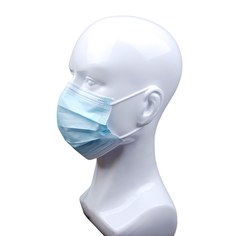 Face Mask หน้ากากอนามัย ผ้าปิดจมูกอนามัย (50ชิ้น/กล่อง) "สีฟ้า"