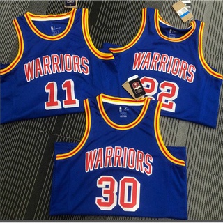 เสื้อกีฬาแขนกุด ลายทีม Nba Jersey Golden State Warriors No.30 Curry No.11 Thompson Classic Zdq#