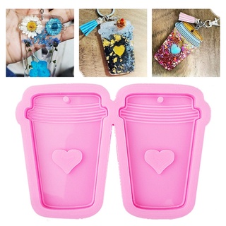 SIY  Coffee Cup Keychain Epoxy Resin Mold Earrings Pendant Silicone Mould DIY Crafts Jewelry Necklace Casting Tools