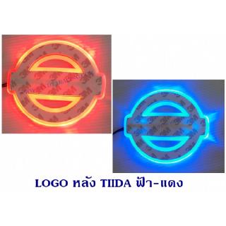 LOGO มีไฟ หลัง NISSAN TIIDA สีฟ้า-แดง