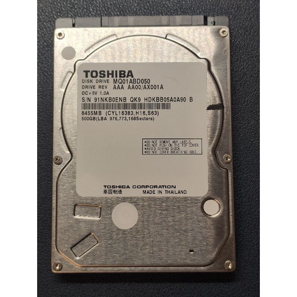 HDD Notebook 500GB (Toshiba) มือสองสภาพดี