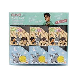 เทปกระดาษพิมพ์ลาย(วาชิเทป) Looney Tunes Nuvo (15mm x 5m) คละแบบ (แพ็ค12)