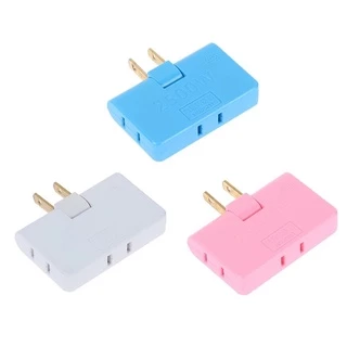 180° ตัวแปลงซ็อกเก็ตหมุนได้ American Standard, เครื่องขยายรางปลั๊กไฟ 2500W/10A สําหรับช่องแคบ - ABS สีขาว/ชมพู/น้ําเงิน (1PC)