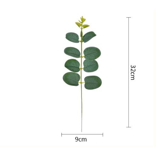 ดอกไม้ประดิษฐ์ใบยูคาลิปตัสใบไม้สีเขียวขนาด 32 ซม. 1 ชิ้นสําหรับตกแต่งบ้านออฟฟิศ - รูปที่ 3