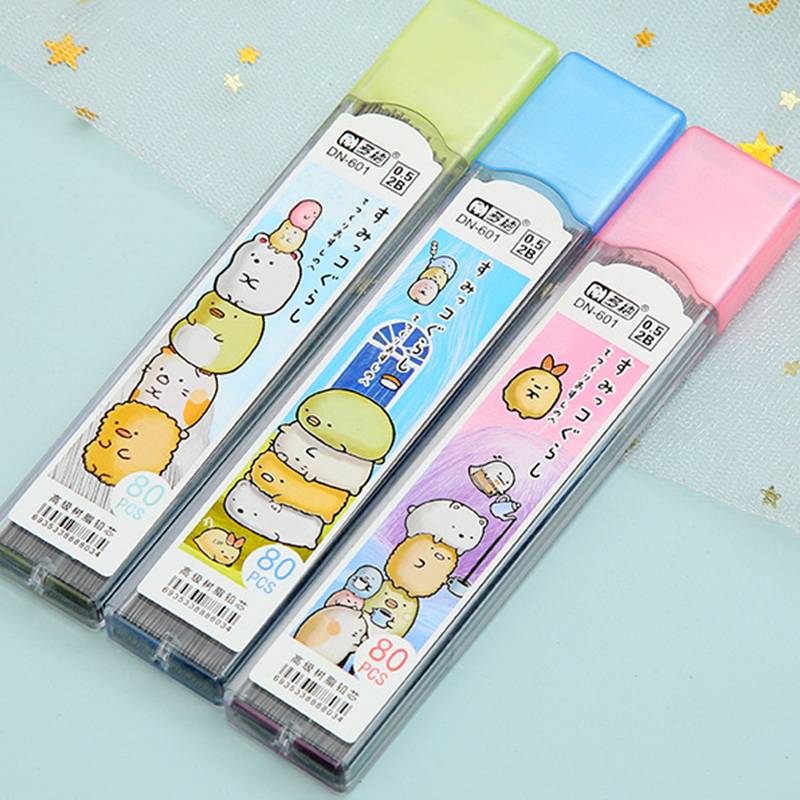 ไส้ดินสอ 80Pcs San-X SUMIKKO GURASHI 0.5/0.7mm Graphite Lead 2B Mechanical Pencil Replace Lead Penci