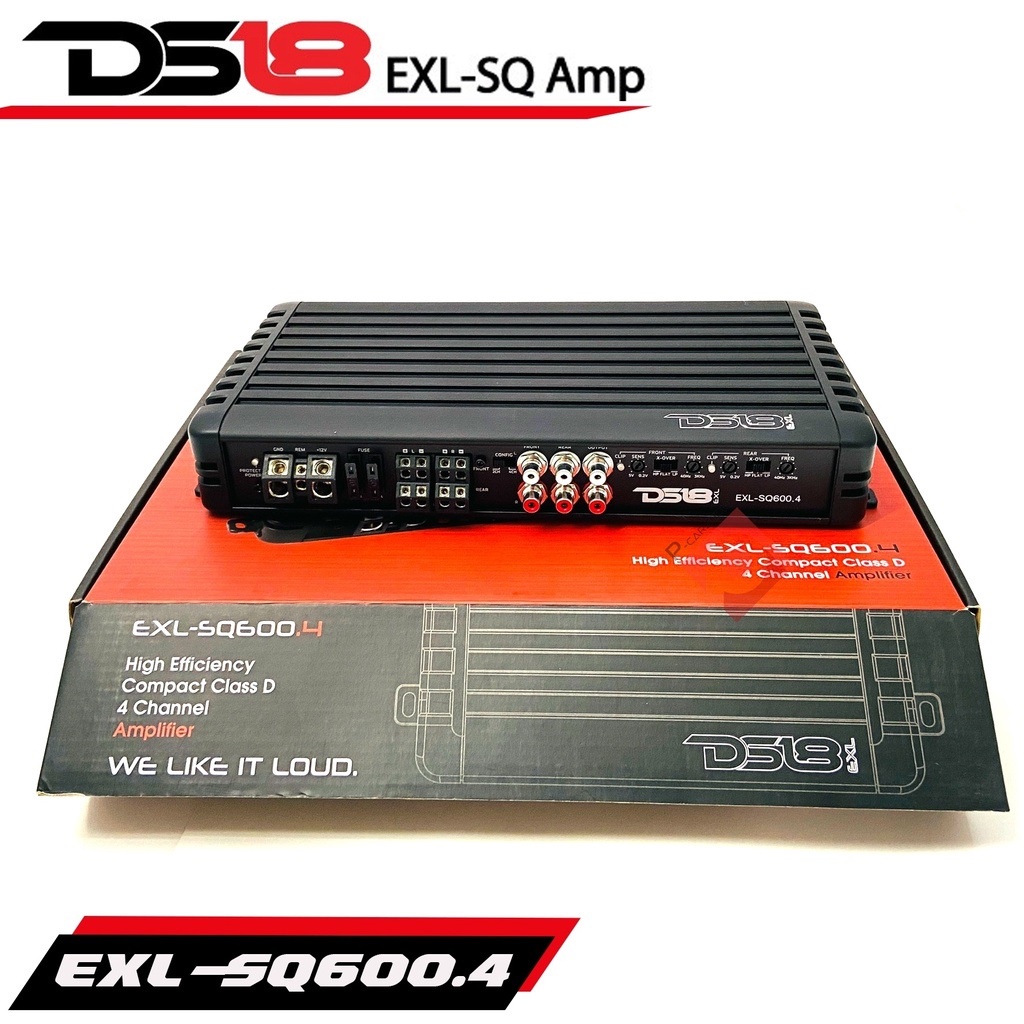 DS18 EXL-SQ600.4D เพาเวอร์แอมป์ แอมป์คลาสดี 4 ชาแนล  Car Amplifier Class D 4CH แอมป์รถยนต์ แอมป์ ขับซับ 10 นิ้ว